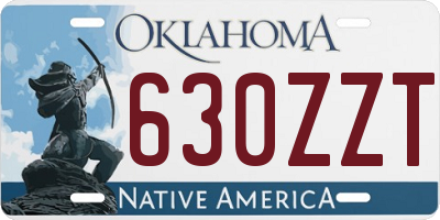 OK license plate 630ZZT