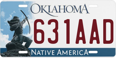 OK license plate 631AAD