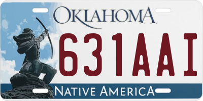 OK license plate 631AAI