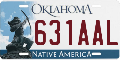 OK license plate 631AAL