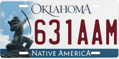 OK license plate 631AAM