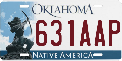 OK license plate 631AAP