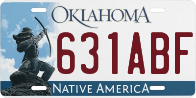 OK license plate 631ABF