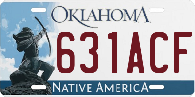 OK license plate 631ACF