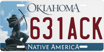 OK license plate 631ACK