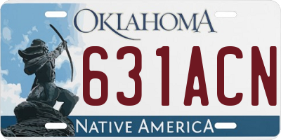 OK license plate 631ACN