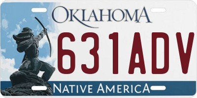 OK license plate 631ADV