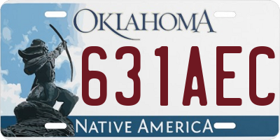 OK license plate 631AEC