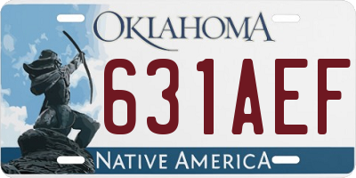 OK license plate 631AEF
