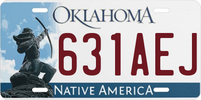 OK license plate 631AEJ