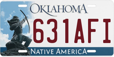 OK license plate 631AFI