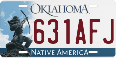 OK license plate 631AFJ