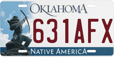 OK license plate 631AFX