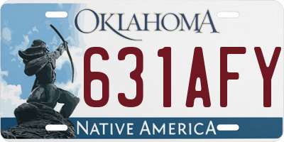 OK license plate 631AFY