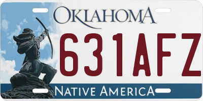 OK license plate 631AFZ