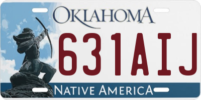 OK license plate 631AIJ