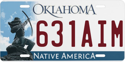 OK license plate 631AIM