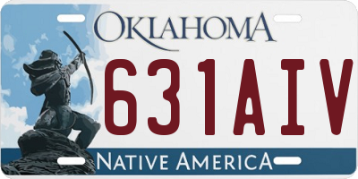 OK license plate 631AIV