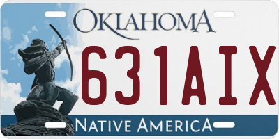 OK license plate 631AIX