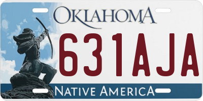 OK license plate 631AJA