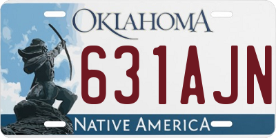 OK license plate 631AJN