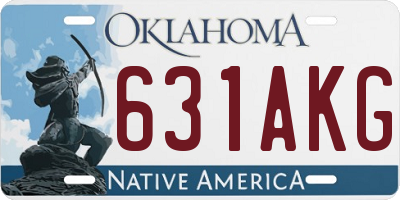 OK license plate 631AKG