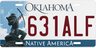 OK license plate 631ALF