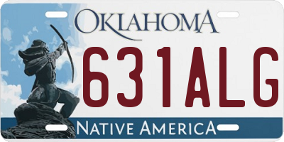 OK license plate 631ALG