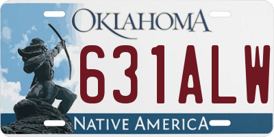 OK license plate 631ALW