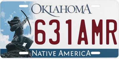 OK license plate 631AMR