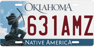 OK license plate 631AMZ