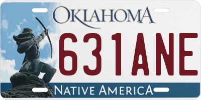 OK license plate 631ANE