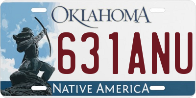 OK license plate 631ANU