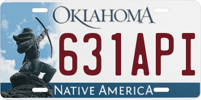 OK license plate 631API