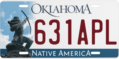 OK license plate 631APL
