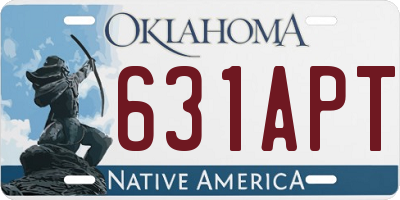 OK license plate 631APT