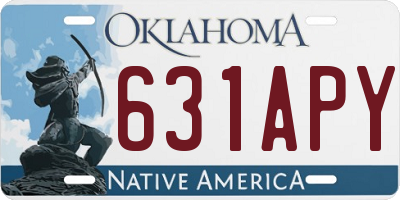 OK license plate 631APY