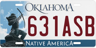 OK license plate 631ASB
