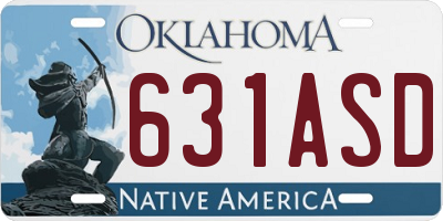 OK license plate 631ASD