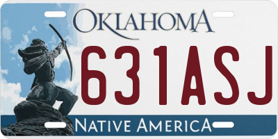 OK license plate 631ASJ