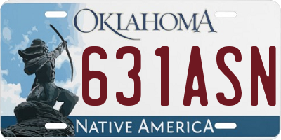 OK license plate 631ASN