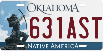 OK license plate 631AST