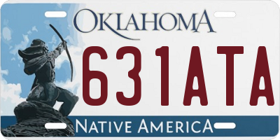 OK license plate 631ATA