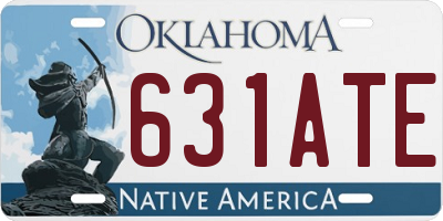 OK license plate 631ATE