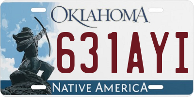 OK license plate 631AYI