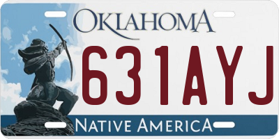 OK license plate 631AYJ