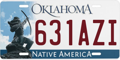 OK license plate 631AZI
