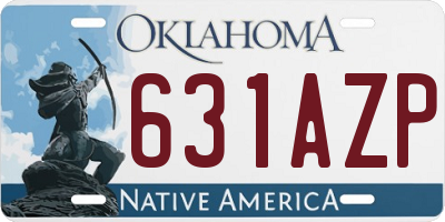 OK license plate 631AZP