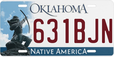 OK license plate 631BJN