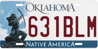 OK license plate 631BLM